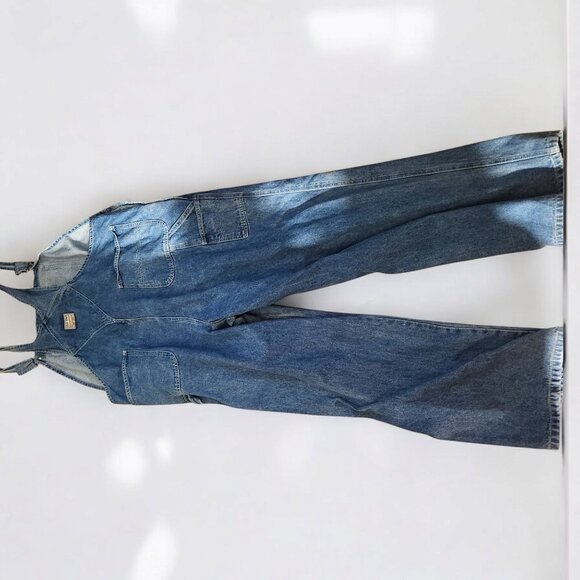 Old Navy Vtg Denim Bib Overalls Mens XL Blue Carpenter Dungarees Button Fly Y2K - Picture 10 of 16